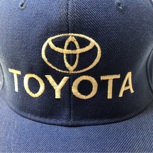 Toyota Embroidered Logo Cobalt Blue Wool Blend Hat Adjustable Strap Back Cap OS - Picture 4 of 8